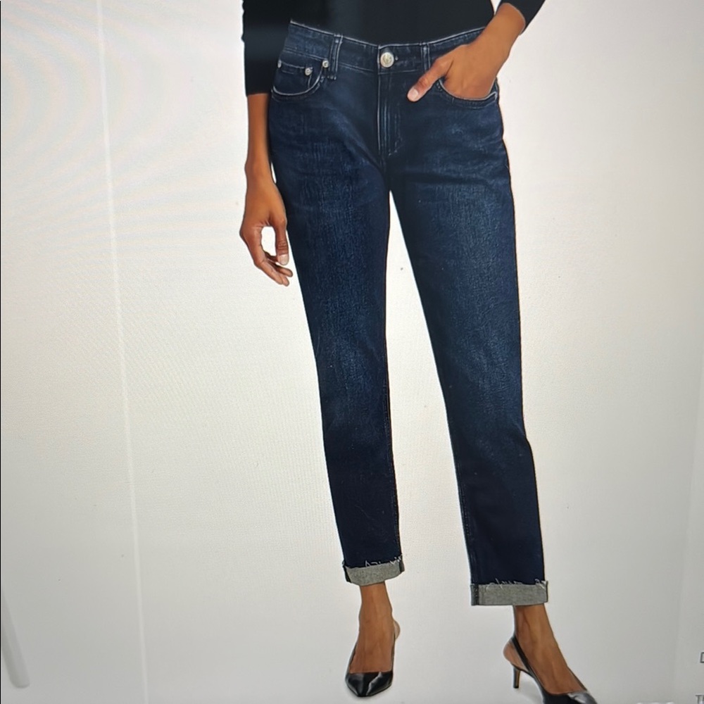 rag & bone Blue Straight Leg Jeans